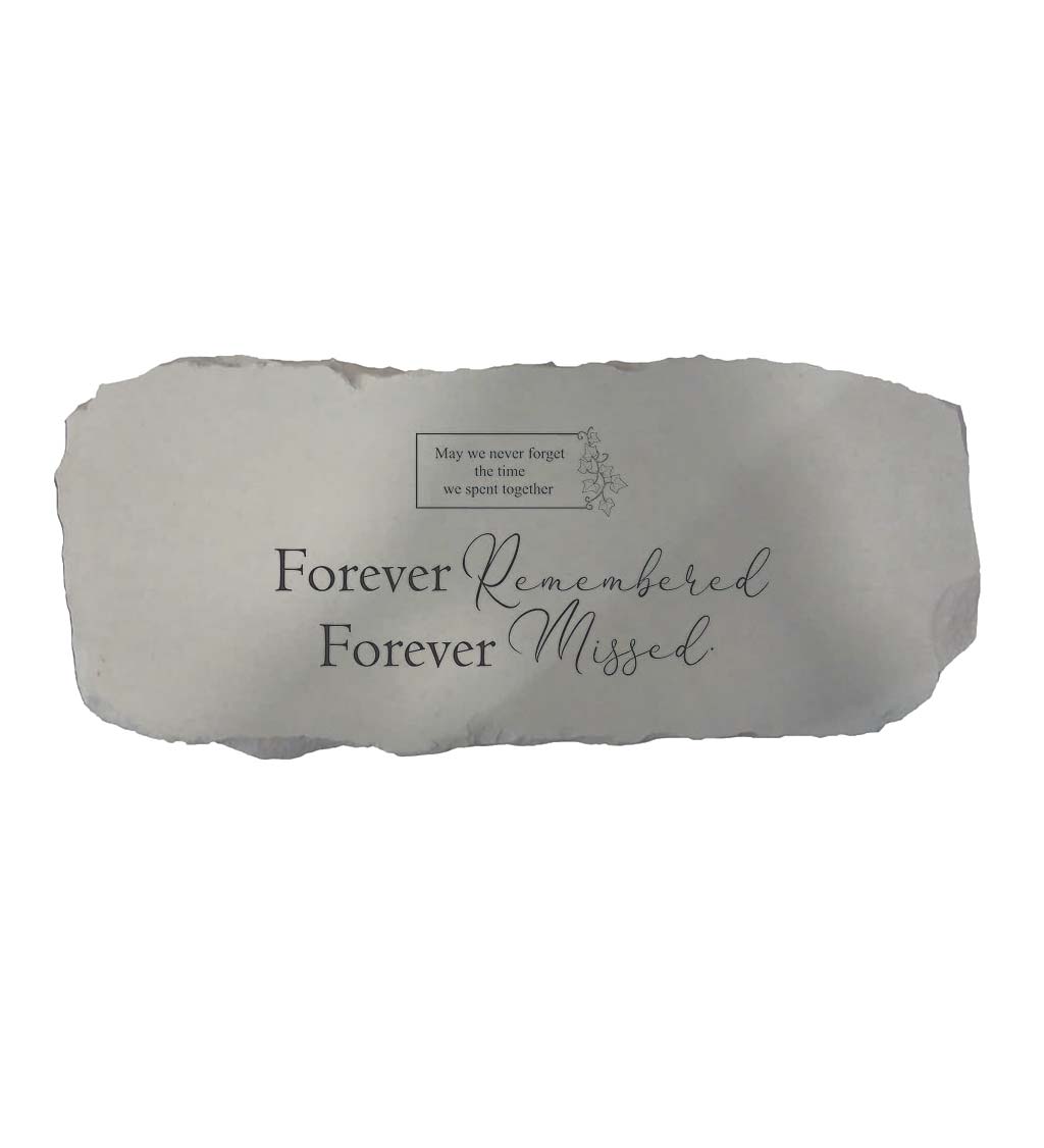 Personalized Forever Remembered Memorial Stone Garden Bench