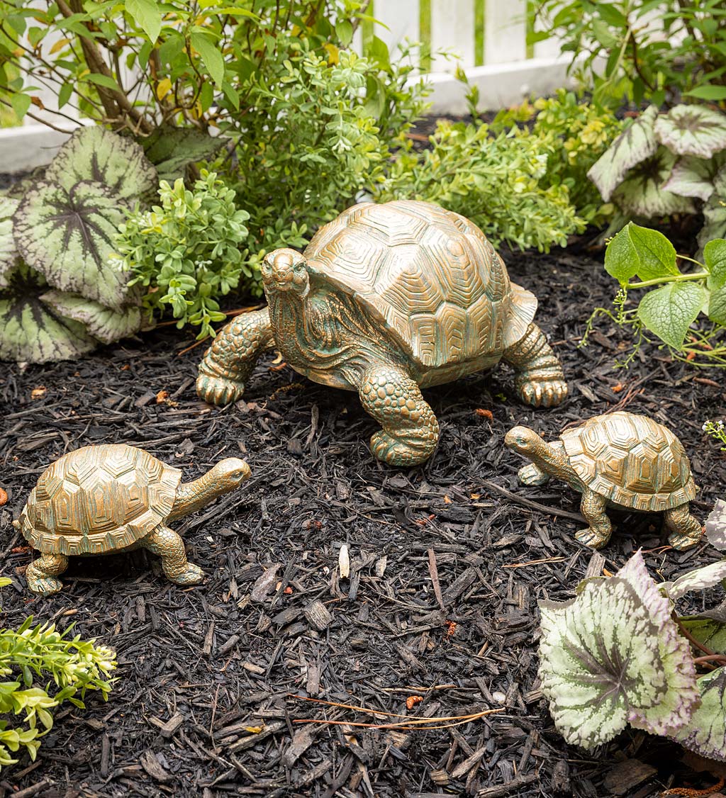 Tortoise Family Resin Garden Accents