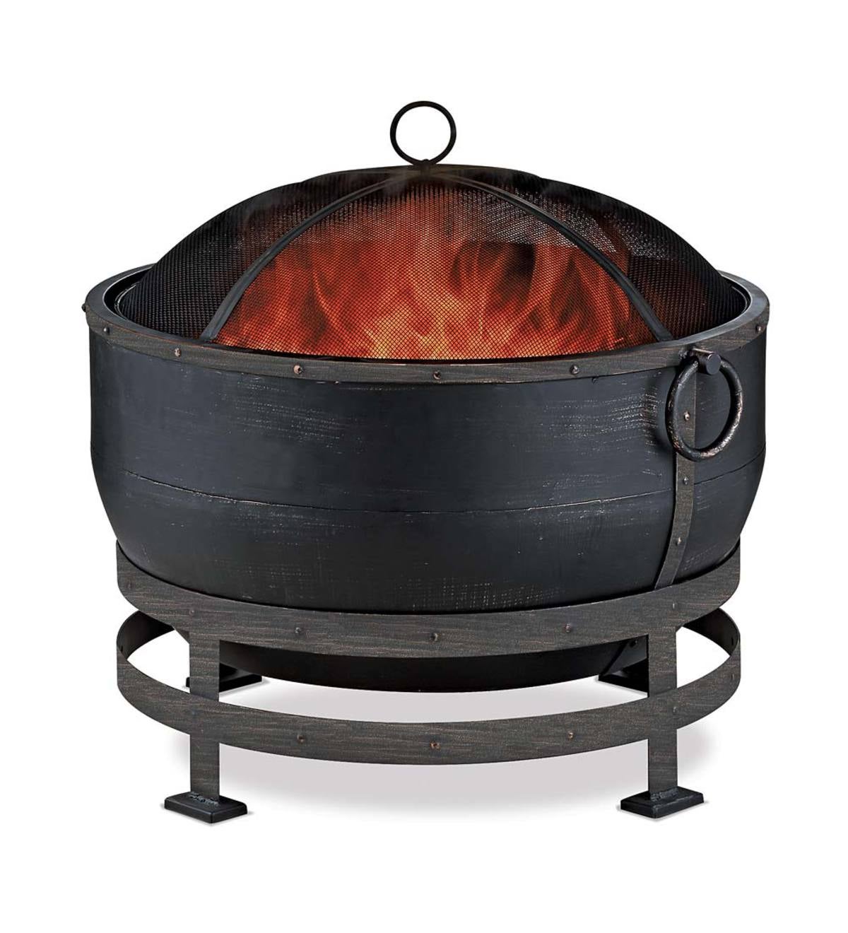 Bronze Cauldron Wood Burning Fire Bowl, Wood Burning Fire Pit Bowl