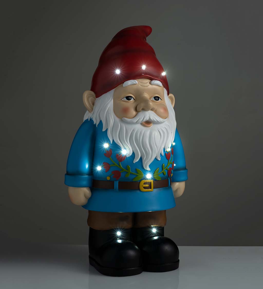 Indoor/Outdoor Lighted Shorty Elvin The Gnome Statue | Plow & Hearth