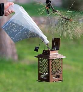Squirrel-Resistant Metal Hopper Bird Feeder