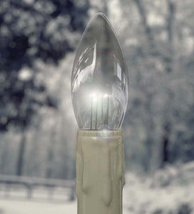 Adjustable Height Window Candle With Outward-Facing LED Bulb | PlowHearth