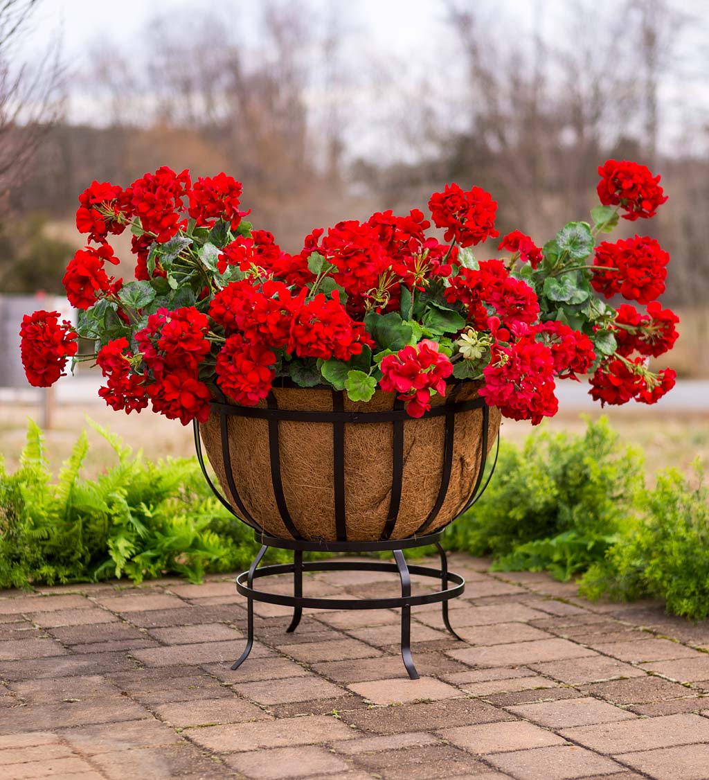 Footed Metal Basket Planter with Coco Liner