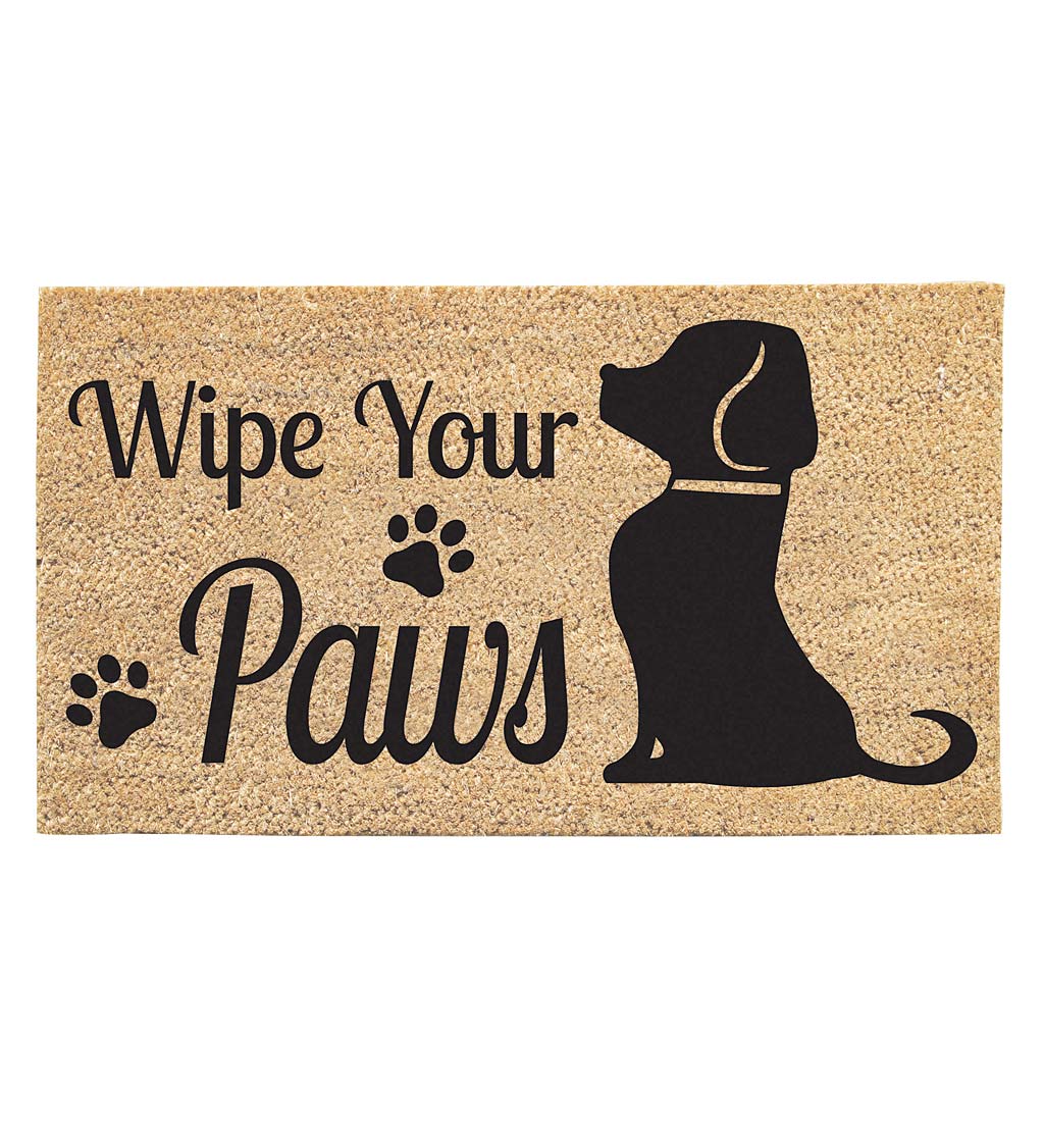 Welcome Doormat with Dog Paws