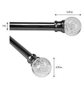 Lexington Curtain Rod Set with Bubble Ball Resin Finial, 28"W-48"W - Pewter - Bubble Ball