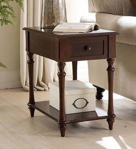 Camden Side Table with Charging Station – Dark Cherry