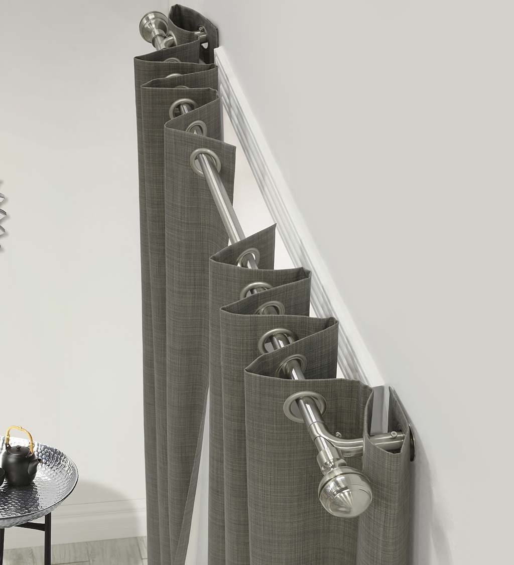 Thermaplus Blackout Adjustable Grommet Curtain Rods, 72 - 144"L