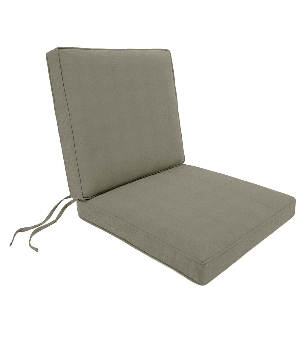 Deluxe Sunbrella™ Seat-And-Back Chair Cushion with tie Seat: 19" x 17" x 3"; Back: 19" x 19" x 3" swatch image