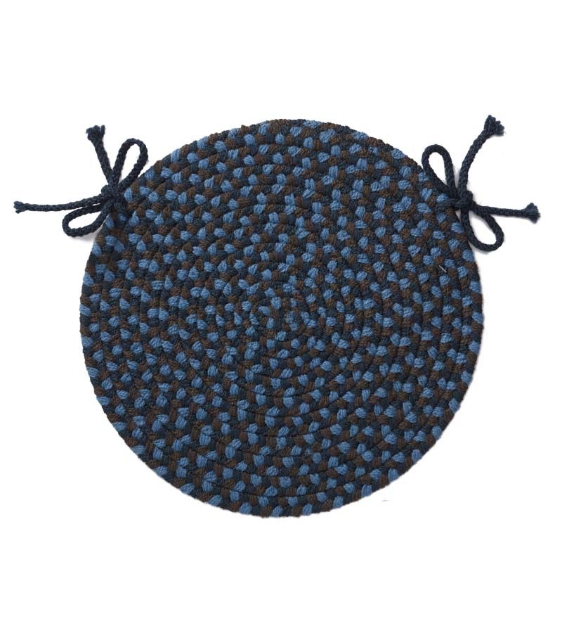 Indoor/Outdoor Braided Polypro Roanoke Round Chair Pad with Ties swatch image