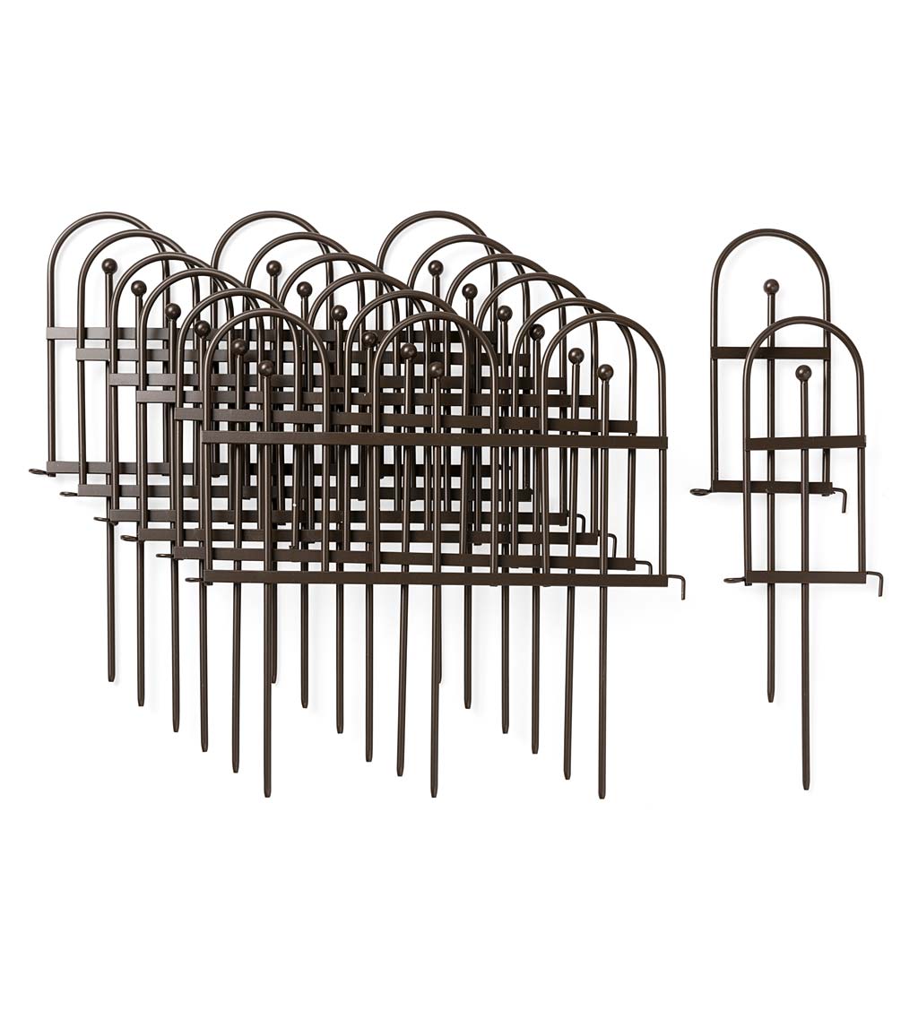 Iron Fence Wrought Iron Edging with Ground Stakes and Gunmetal Finish