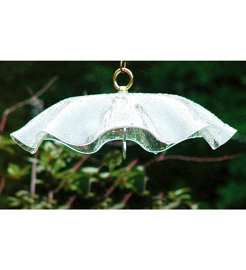 Clear Acrylic Hanging Weather Guard Rain Umbrella For Bird Feeders
