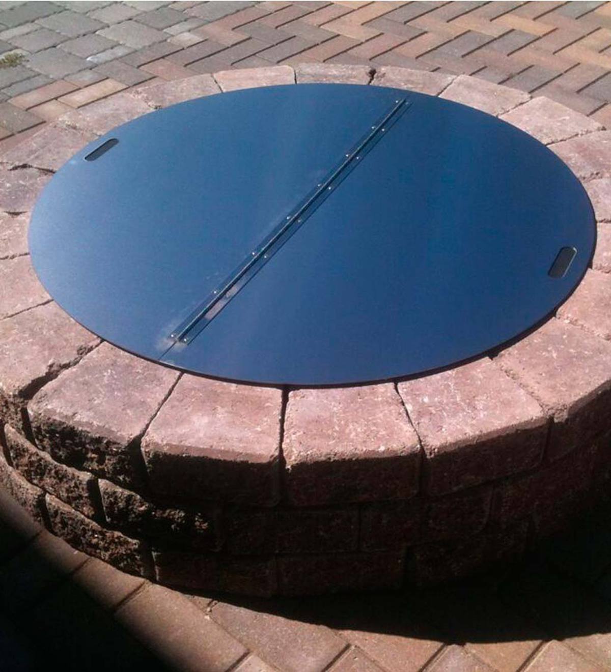 Stainless Steel Round Fire Pit Cover, Mosaic Fire Pit Cover