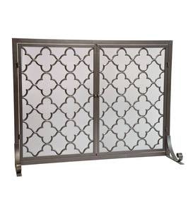 Geometric Fireplace Screen with Two Doors