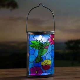 Mosaic Hummingbird Solar Lantern