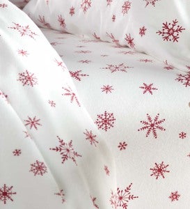 Crystal Snowflake Cotton Flannel Sheet Set
