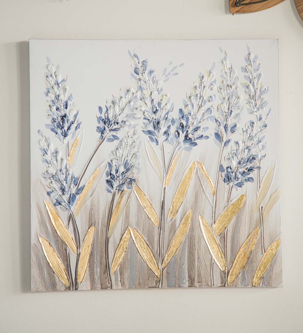 Hand-Painted Canvas Lilacs Wall Décor