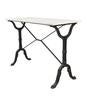 30"-High Marble-Top Cast Iron Console Table - White