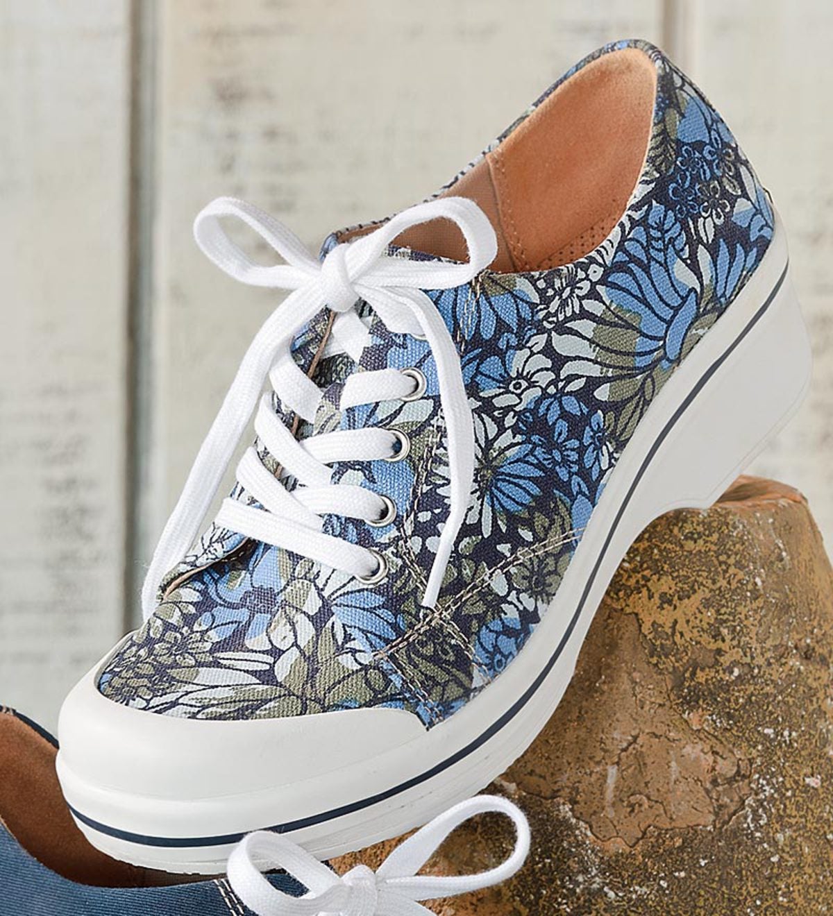 Dansko® Sanibel Collection Veda Print Canvas Lace-Up Shoes | PlowHearth