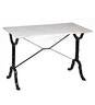 36"-High Marble-Top Cast Iron Console Table - White