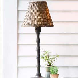 Waterproof Outdoor Wicker Table Lamp