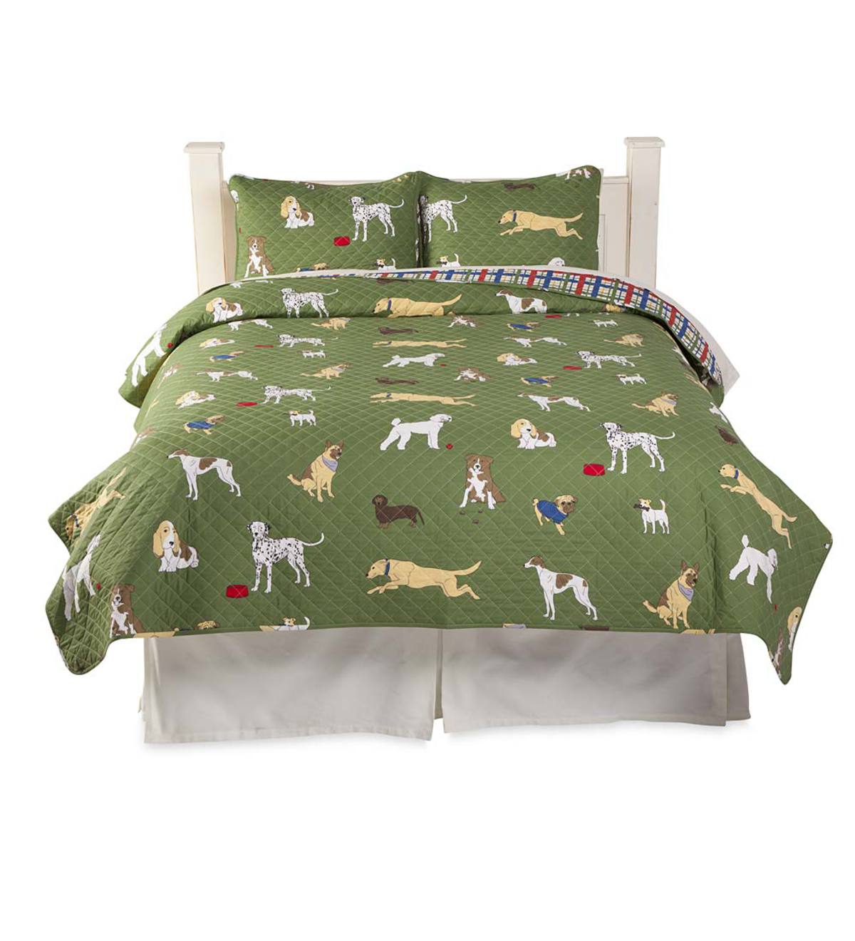 King Bedtime Tails Dog Print Quilt Set Plowhearth
