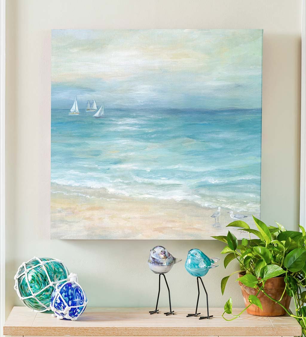 Beach and Boats Canvas Wall Art
