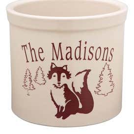 USA-Made Handcrafted Personalized Ceramic Fox Crock