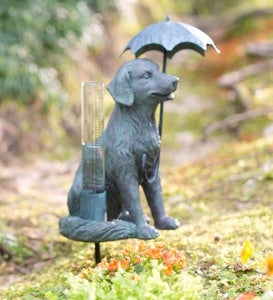 Animal Rain Gauge With Glass Tube Cat Plowhearth