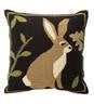 Indoor/Outdoor Woodland Throw Pillow with Rabbit