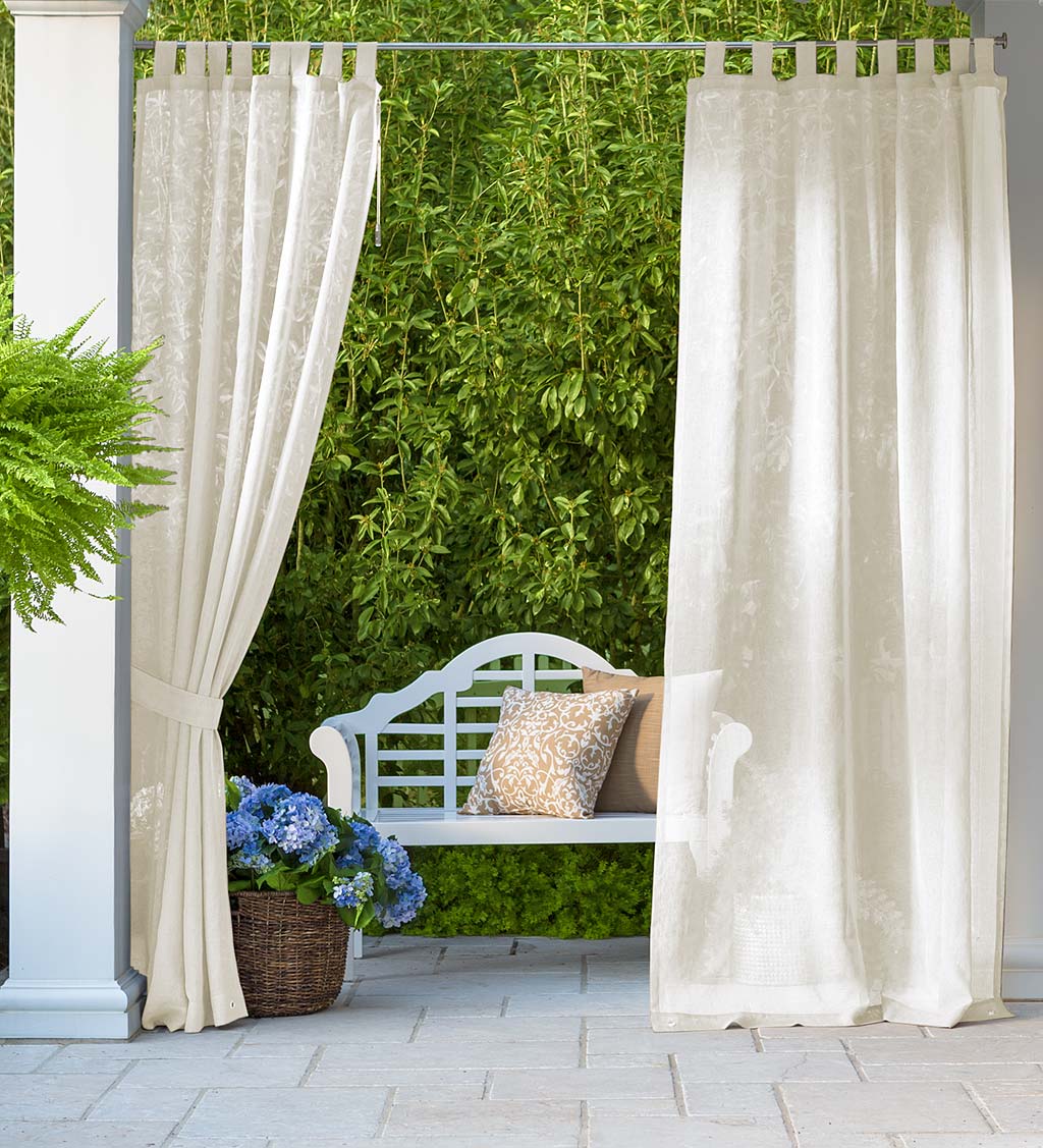 Grasscloth Outdoor Curtain Panel with Grommet Top, 54