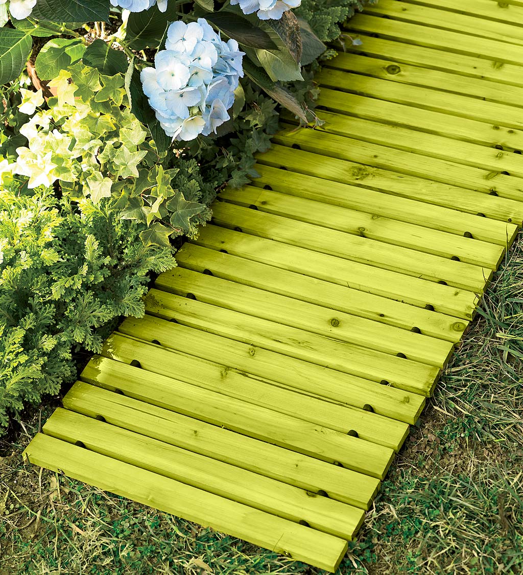 12' Mossy Green Portable Roll-Out Straight Hardwood Pathway