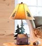 Log Cabin Table Lamp With Nightlight