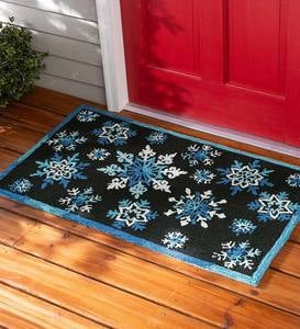 WOZO Winter Forest Christmas Owl Snowflake Area Rug Rugs Non-Slip Floor Mat Doormats for Living Room Bedroom 60 x 39 inches