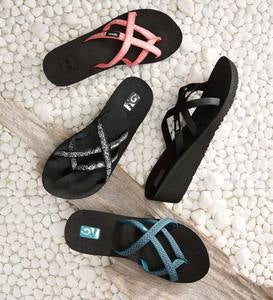 Teva Mush Mandalyn Wedge Ola 2 Sandals - Black - Size 6 |