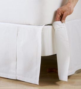 King Box-Pleated Detachable Cotton Bed Skirt, 18”Drop - Natural ...