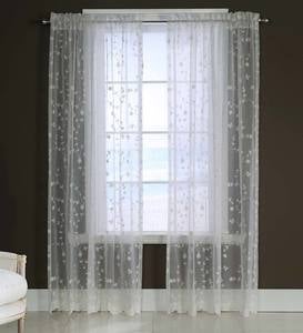 Candlewicking Embroidered Sheer Curtain Panels