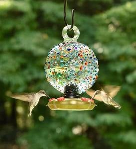 Recycled Glass Round La Fortuna Hummingbird Feeder