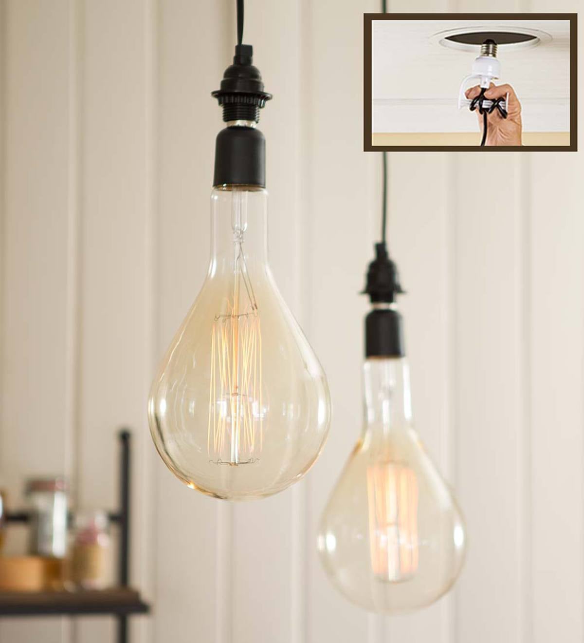 Oversized Pendant Light Edison Bulb, & Hearth