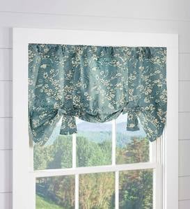 Floral Damask Bow Tie Window Valance
