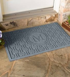 Waterhog Basket Weave Doormat with Single Initial, 2' x 3'