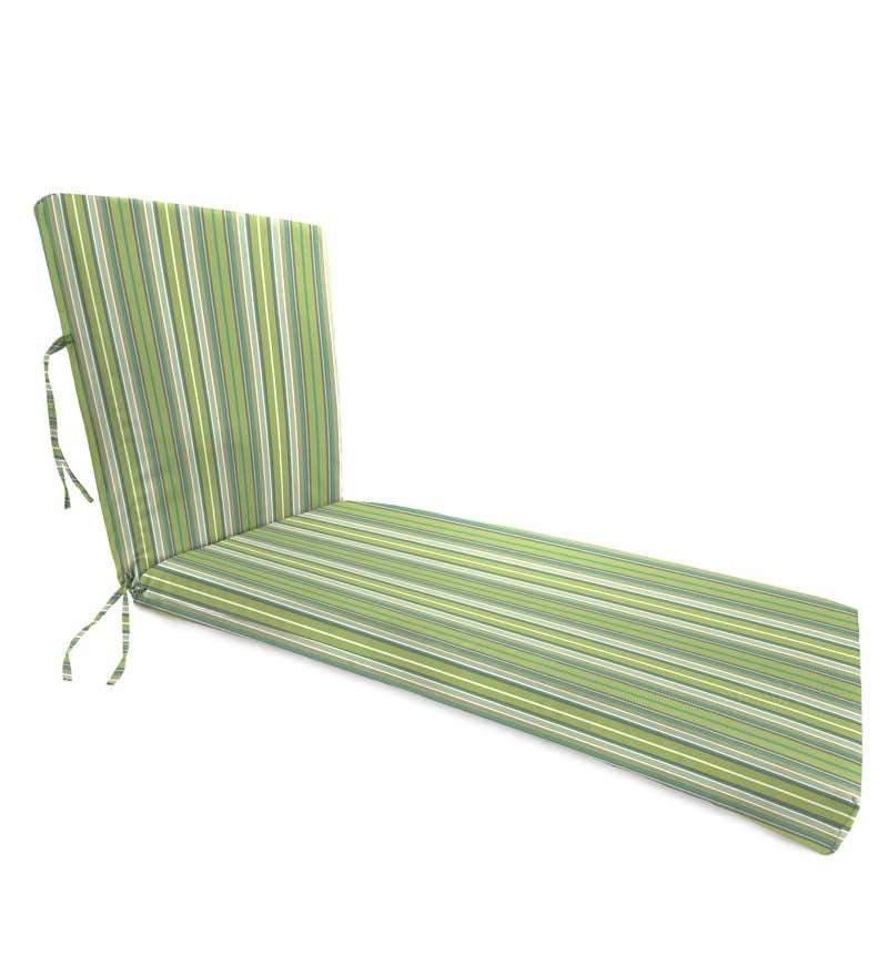 Sunbrella® Classic Chaise Cushion with Ties, 65" x 23" x 4" hinged 46" from bottom swatch image