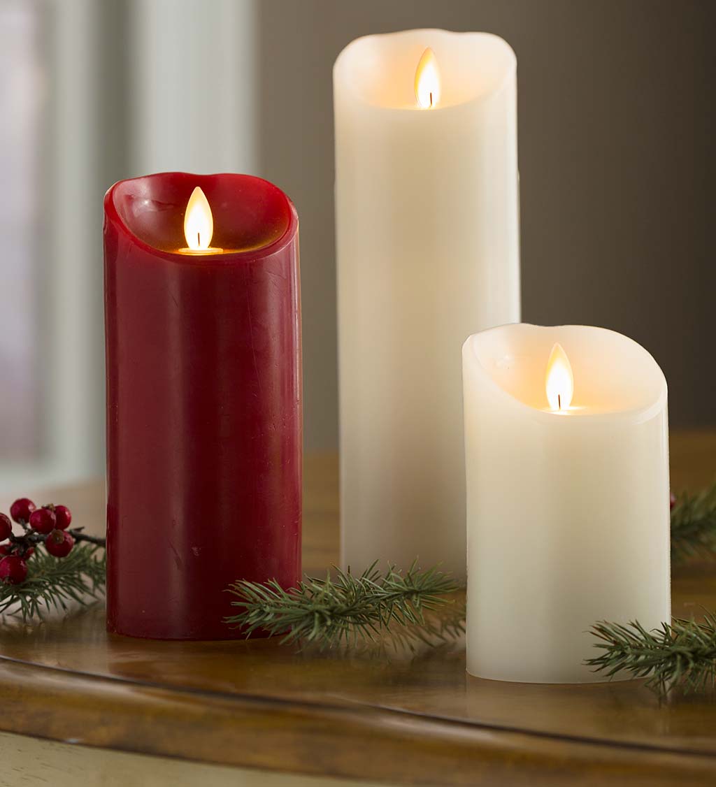 LED Pillar Candle with Flicker Flame and Auto-Timer