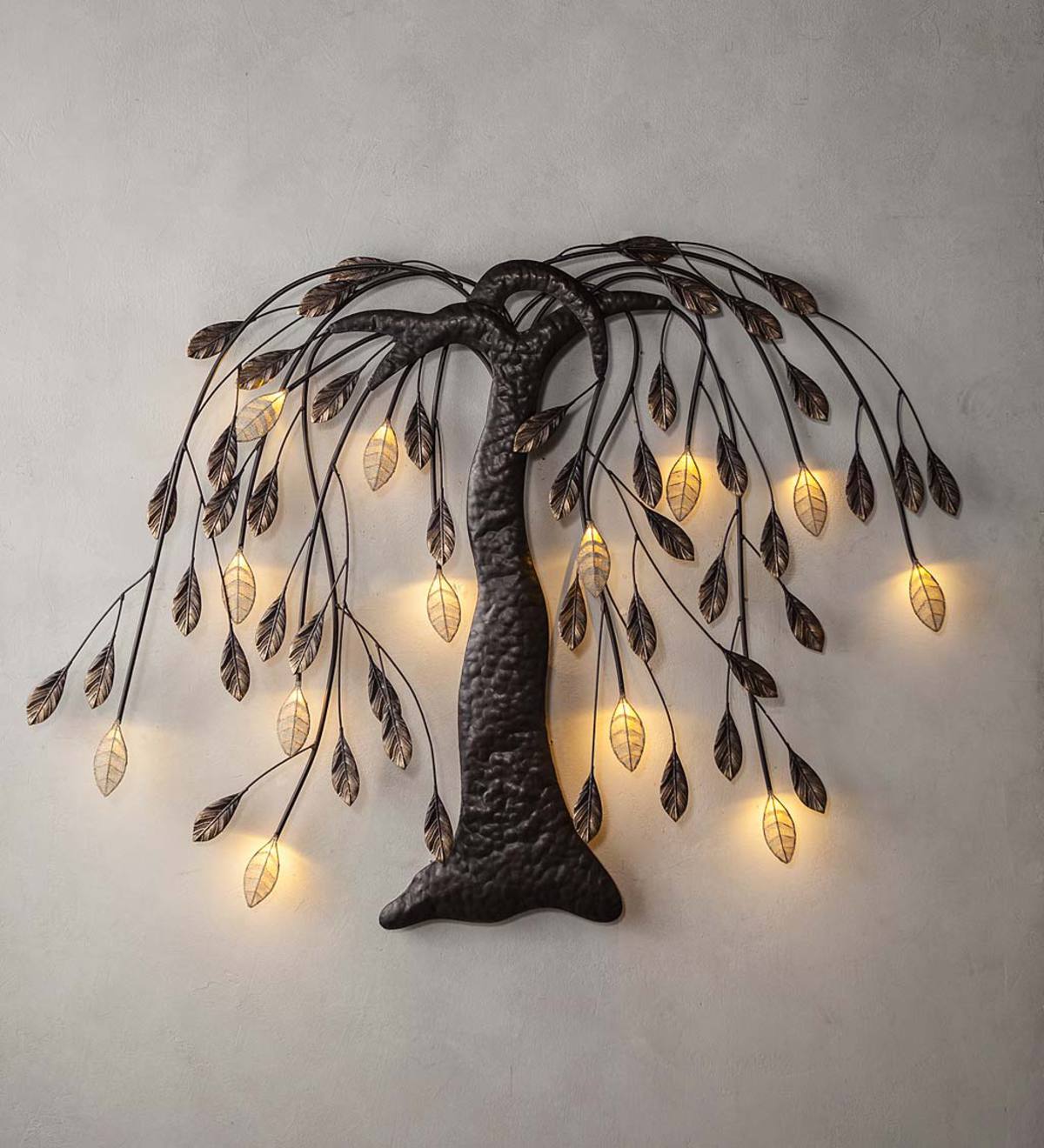 Lighted Willow Tree Wall Art PlowHearth