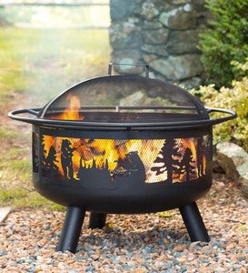 Bear Camp Fire Pit With Domed Spark Guard