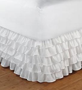 King Bed Skirt with Ruffles - White