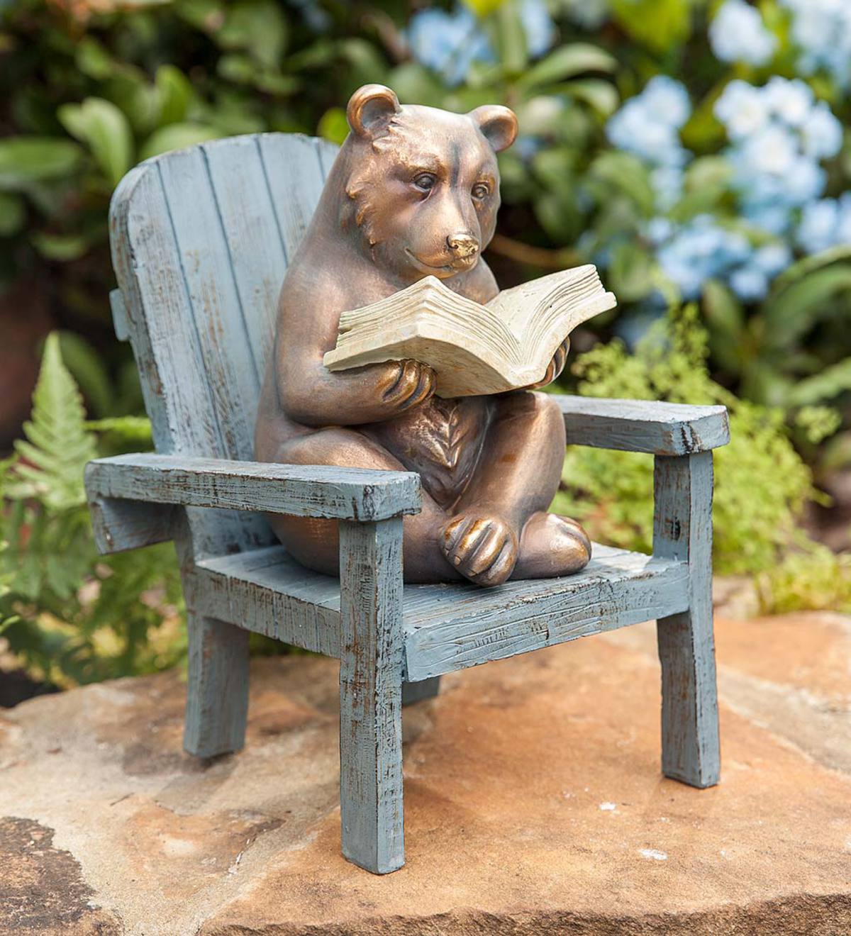 SPI Home Hipster Bears on Bench Garden Sculpture