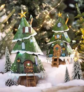 Miniature Fairy Garden Lighted Christmas Tree House