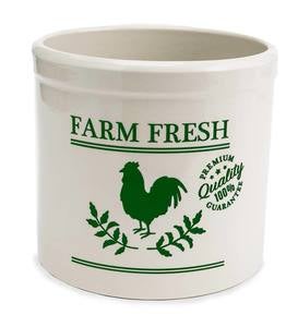 Farm Fresh Rooster Stoneware Crock
