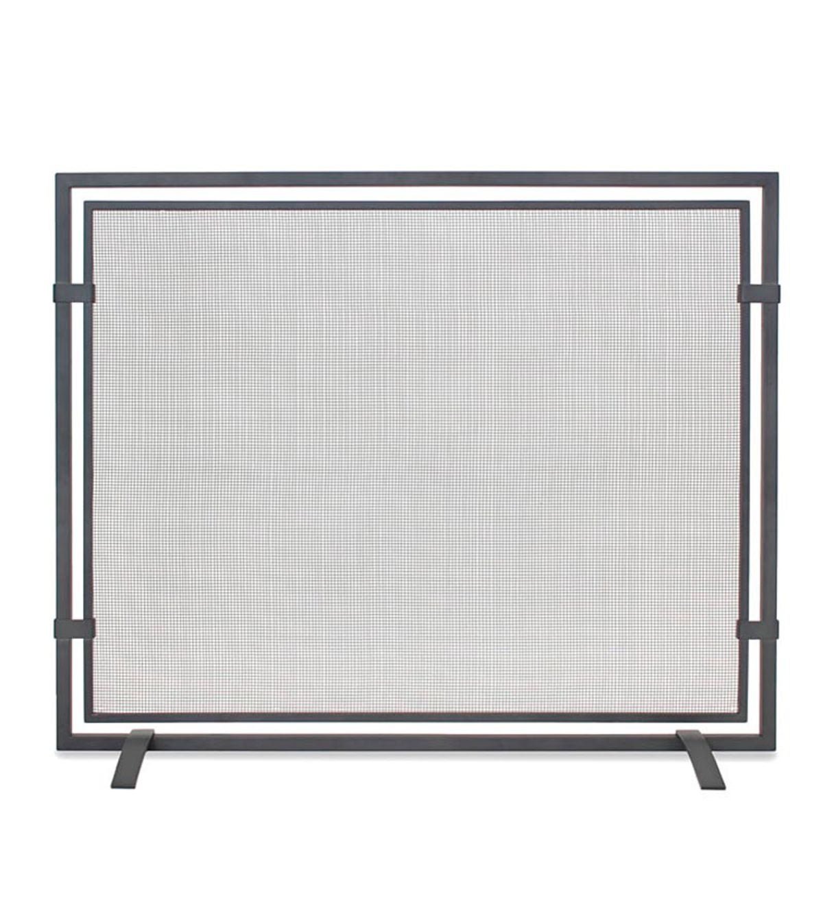 Sinclair Single Panel Fireplace Screen in Natural Iron Finish