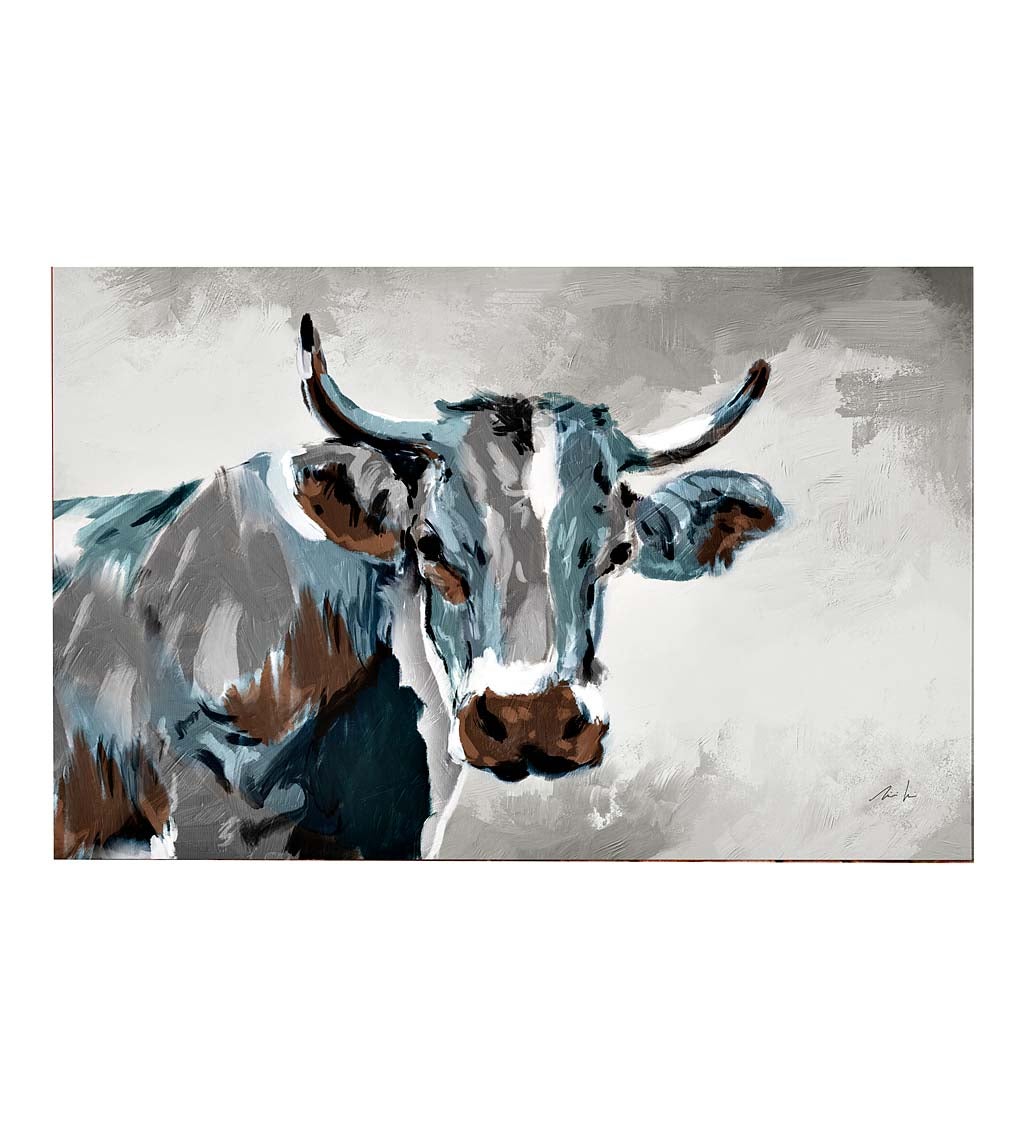 Observant Bull Canvas Wall Art